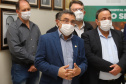 O governador Carlos Massa Ratinho Junior visita nesta quarta-feira (14) o Hospital Regional São Sebastião, na Lapa. A Secretaria de Estado da Saúde disponibiliza seis leitos de UTI no hospital. A unidade já conta com 40 leitos de enfermaria na estratégia de combate à Covid-19. 14/04/2021 - Foto: Geraldo Bubniak/AEN