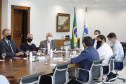 A TIM Brasil anunciou, nesta quinta-feira (15), que estenderá sua rede 4G para novos pontos no Interior do Estado. O novo plano foi anunciado no Palácio Iguaçu, pelo governador Carlos Massa Ratinho Junior e pelo CEO da TIM Brasil, Pietro Labriola.  -   Curitiba, 15/04/2021  -  Foto: Jonathan Campos/AEN