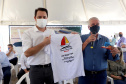 O governador Carlos Massa Ratingo Junior participou nesta quinta-feira (22) da entrega de um novo frigorífico para abate e processamento de peixes em Alvorada do Sul, no Norte Pioneiro.  -  Alvorada do Sul, 22/04/2021  -  Foto: Ari Dias/AEN