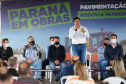 O governador Carlos Massa Ratinho Junior entregou nesta quinta-feira (06) as obras de pavimentação e recape asfáltico da Rodovia Municipal João Maria de Jesus, em Turvo, na Região Central do Paraná.Foto: Jonathan Campos/AEN