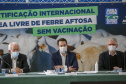 Governador Ratinho Junior destaca o reconhecimento internacional concedido ao Paraná como Área Livre de Febre Aftosa sem Vacinação.
Foto Gilson Abreu/AEN