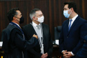 Nesta segunda-feira (31), também foi realizada a posse do novo desembargador do TJPR, Cláudio Smirne Diniz. Sua nomeação foi assinada pelo governador no dia 11 de maio. Diniz preenche a vaga aberta pela aposentadoria do desembargador Clayton Coutinho de Camargo. Foto: Jonathan Campos/AEN