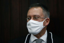 Nesta segunda-feira (31), também foi realizada a posse do novo desembargador do TJPR, Cláudio Smirne Diniz. Sua nomeação foi assinada pelo governador no dia 11 de maio. Diniz preenche a vaga aberta pela aposentadoria do desembargador Clayton Coutinho de Camargo. Foto: Jonathan Campos/AEN