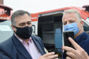 O Governo do Estado realizou nesta terça-feira (1º) a entrega de cinco ambulâncias de suporte básico para ampliação da cobertura do Serviço de Atendimento Móvel de Urgência (Samu) na 4ª Regional de Saúde de Irati, região Centro-Sul do Paraná. Os veículos somam R$ 850 mil em investimentos ? R$ 170 mil cada.  -=  Curitiba, 01/06/2021  -  Foto: Américo Antonio/SESA