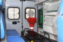 O Governo do Estado realizou nesta terça-feira (1º) a entrega de cinco ambulâncias de suporte básico para ampliação da cobertura do Serviço de Atendimento Móvel de Urgência (Samu) na 4ª Regional de Saúde de Irati, região Centro-Sul do Paraná. Os veículos somam R$ 850 mil em investimentos ? R$ 170 mil cada.  -=  Curitiba, 01/06/2021  -  Foto: Américo Antonio/SESA
