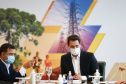 A Copel vai investir R$ 34,6 milhões em quatro projetos de Pesquisa e Desenvolvimento (P&D) na área de armazenamento de energia elétrica no Paraná. 
A ordem de serviço para o início das intervenções foi assinada nesta quarta-feira (02), no Palácio Iguaçu, pelo governador Carlos Massa Ratinho Junior, pelo diretor-presidente da Copel, Daniel Pimentel Slaviero e pelo diretor da Aneel, Sandoval de Araújo Feitosa Neto. Foto: Jonathan Campos/AEN