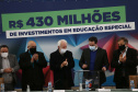 O Governo do Estado vai ampliar em 10% o investimento na educação especial do Paraná. O novo acordo, assinado nesta terça-feira (6) pelo governador Carlos Massa Ratinho Junior, em cerimônia no Palácio Iguaçu, prevê investimentos de R$ 432,3 milhões no ciclo que começa no próximo dia 1º de agosto e vai até o fim de janeiro de 2023. Foto: Jonathan Campos/AEN