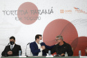 Governador Carlos Massa Ratinho Junior durante solenidade de lançamento nesta quinta-feira (08) no Palácio Iguaçu da campanha Torcida Paraná em Tóquio. O Estado terá a maior delegação de atletas da história do Paraná está na fase final de preparação para os Jogos Olímpicos e Paralímpicos Tóquio-2020 com 35 atletas.  -  Curitiba, 08/07/2021  -  Foto: Jonathan Campos/AEN