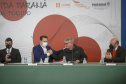 Governador Carlos Massa Ratinho Junior durante solenidade de lançamento nesta quinta-feira (08) no Palácio Iguaçu da campanha Torcida Paraná em Tóquio. O Estado terá a maior delegação de atletas da história do Paraná está na fase final de preparação para os Jogos Olímpicos e Paralímpicos Tóquio-2020 com 35 atletas.Foto Gilson Abreu/AEN