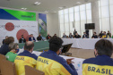 Governador Carlos Massa Ratinho Junior durante solenidade de lançamento nesta quinta-feira (08) no Palácio Iguaçu da campanha Torcida Paraná em Tóquio. O Estado terá a maior delegação de atletas da história do Paraná está na fase final de preparação para os Jogos Olímpicos e Paralímpicos Tóquio-2020 com 35 atletas.Foto Gilson Abreu/AEN