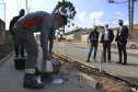 O secretário do Desenvolvimento Urbano e de Obras Públicas (SEDU), João Carlos Ortega, mais a diretora de Operações do Paranacidade, Camila Mileke Scucato, e o analista de desenvolvimento Municipal do Paranacidade, Luiz Antonio Xavier da Silveira, fizeram vistoria da obra de pavimentação com concreto, em execução no Município de Fazenda Rio Grande, na Região Metropolitana de Curitiba.  -  Curitiba,  - Fazenda Rio Grande, 08/07/2021  -  Foto: Gustavo Pontes