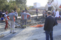 O secretário do Desenvolvimento Urbano e de Obras Públicas (SEDU), João Carlos Ortega, mais a diretora de Operações do Paranacidade, Camila Mileke Scucato, e o analista de desenvolvimento Municipal do Paranacidade, Luiz Antonio Xavier da Silveira, fizeram vistoria da obra de pavimentação com concreto, em execução no Município de Fazenda Rio Grande, na Região Metropolitana de Curitiba.  -  Curitiba,  - Fazenda Rio Grande, 08/07/2021  -  Foto: Gustavo Pontes