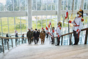 O governador Carlos Massa Ratinho Junior recebeu nesta sexta-feira (9), no Palácio Iguaçu, o comandante-geral do Exército Brasileiro, general Paulo Sérgio Nogueira de Oliveira, e uma comitiva com o alto comando da instituição militar. - Curitiba, 09/07/2021 - Foto: José Fernando Ogura/AEN