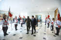 O governador Carlos Massa Ratinho Junior recebeu nesta sexta-feira (9), no Palácio Iguaçu, o comandante-geral do Exército Brasileiro, general Paulo Sérgio Nogueira de Oliveira, e uma comitiva com o alto comando da instituição militar. - Curitiba, 09/07/2021 - Foto: José Fernando Ogura/AEN