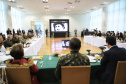 O governador Carlos Massa Ratinho Junior recebeu nesta sexta-feira (9), no Palácio Iguaçu, o comandante-geral do Exército Brasileiro, general Paulo Sérgio Nogueira de Oliveira, e uma comitiva com o alto comando da instituição militar. - Curitiba, 09/07/2021 - Foto: José Fernando Ogura/AEN