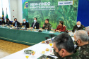 O governador Carlos Massa Ratinho Junior recebeu nesta sexta-feira (9), no Palácio Iguaçu, o comandante-geral do Exército Brasileiro, general Paulo Sérgio Nogueira de Oliveira, e uma comitiva com o alto comando da instituição militar. -  Curitiba, 09/07/2021  -  Foto: José Fernando Ogura/AEN