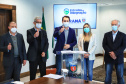 O Governo do Estado vai recuperar mais 55 quilômetros com nova pavimentação em estradas rurais de dez cidades do Paraná. Os convênios com as prefeituras foram assinados nesta segunda-feira (12), em cerimônia no Palácio Iguaçu, pelo governador Carlos Massa Ratinho Junior.   -  Curitiba, 12/07/2021  -  Foto: José Fernando Ogura/AEN 