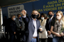 O secretário de Estado da Saúde, Beto Preto acompanha o  ministro da Saúde, Marcelo Queiroga, nesta terça-feira (20) na vacinação contra a Covid-19 dos paranaenses em Foz do Iguaçu, no Oeste. Foto: Gilson Abreu/AEN