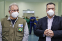 O secretário de Estado da Saúde, Beto Preto acompanha o ministro da Saúde, Marcelo Queiroga, nesta terça-feira (20) no Hospital Municipal Padre Germano Lauck  em Foz do Iguaçu. Foto: Gilson Abreu/AEN