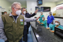 O secretário de Estado da Saúde, Beto Preto acompanha o ministro da Saúde, Marcelo Queiroga, nesta terça-feira (20) no Hospital Municipal Padre Germano Lauck  em Foz do Iguaçu. Foto: Gilson Abreu/AEN