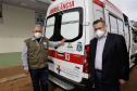 O secretário de Estado da Saúde, Beto Preto acompanha o ministro da Saúde, Marcelo Queiroga, nesta terça-feira (20) no Hospital Municipal Padre Germano Lauck  em Foz do Iguaçu. Foto: Gilson Abreu/AEN
