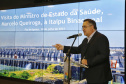 O secretário de Estado da Saúde, Beto Preto acompanha o ministro da Saúde, Marcelo Queiroga, nesta terça-feira (20) na Itaipu Binacional  em Foz do Iguaçu. Foto: Gilson Abreu/AEN