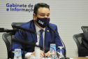 Vice-governador Darci Piana durante reunião com a Controladoria Geral do Estado (CGE), para Intensificar a prevenção à corrupção e manter a integridade de cada órgão do Governo do Estado. Na foto, o controlador-geral do Estado, Raul Siqueira  -  Curitiba, 27/07/2021  -  foto: José Fernando Ogura/AEN
