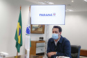 O governador Carlos Massa Ratinho Junior reforçou nesta terça-feira (27) o compromisso do Estado em atender a população paranaense, especialmente a parcela mais vulnerável, durante a massa de ar polar prevista para atingir a Região Sul nos próximos dias. Foto: Jonathan Campos/AEN