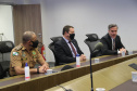 A Secretaria da Segurança Pública do Paraná (Sesp) recebeu, na manhã desta segunda-feira (09/08), a visita do Secretário de Operações Integradas (SEOPI) do Ministério da Justiça, Alfredo de Souza Lima Coelho Carrijo, para conhecer a estrutura da Pasta e fazer uma reunião técnica com intuito de reforçar a integração com o estado do Paraná. - Curitiba, 09/08/2021  -  Foto: SESP-PR