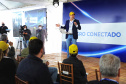 O governador Carlos Massa Ratinho Junior participou da apresentação de soluções tecnológicas para o agronegócio que se beneficiarão do 5G. A iniciativa faz parte da série de projetos-piloto de conectividade promovida pelo Ministério das Comunicações (Mcom).  -  Londrina, 12/08/2021  -  Foto: José Fernando Ogura/AEN