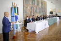 Governador Carlos Massa Ratinho Junior, durante cerimônia de posse do advogado paranaense Tracy Reinaldet, como representante brasileiro no Comitê Permanente da América Latina para a Prevenção do Crime (COPLAD), da ONU. - Curitiba, 17/08/2021 - Foto Gilson Abreu/AEN