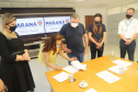 A Secretaria de Justiça, Família e Trabalho assinou nesta segunda-feira (23) um protocolo de intenções com Faculdade Educacional da Lapa (Fael) para o oferecimento de cursos gratuitos em seis áreas. Os cursos serão virtuais e divulgados pelas agências do trabalhador do Paraná.   -  Curitiba, 23/08/2021  -  Foto: SEJUF