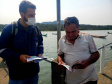 ILHA SÃO MIGUEL- Equipes da Portos do Paraná e do Consórcio Boskalis/ Fabio Bruno/Sli/Dec realizaram nos últimos dias visitas a comunidades de ilhas do Litoral do Paraná para falar sobre a obra de desmonte de rochas (derrocamento), que acontecerá no Porto de Paranaguá.  -  Paranaguá, 26/08/2021  -  Foto: Pierpaolo Notta/Porto do Paraná