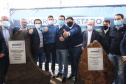 O governador Carlos Massa Ratinho Junior esteve nesta quinta-feira (9) em Palmas para o lançamento da pedra fundamental da pavimentação em concreto rígido de um trecho de 59,55 quilômetros da rodovia, além da implantação de 12,39 quilômetros de terceiras faixas.  - Palmas, 09/09/2021  -  Foto: José Fernando Ogura/AEN