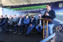 O governador Carlos Massa Ratinho Junior esteve nesta quinta-feira (9) em Palmas para o lançamento da pedra fundamental da pavimentação em concreto rígido de um trecho de 59,55 quilômetros da rodovia, além da implantação de 12,39 quilômetros de terceiras faixas.  - Palmas, 09/09/2021  -  Foto: José Fernando Ogura/AEN