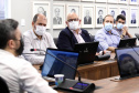 As obras e projetos em desenvolvimento nos portos do Paraná foram apresentados, nesta sexta-feira (10), para representantes da Agência Nacional de Transportes Terrestres (ANTT) e ministérios da Infraestrutura (Minfra) e Economia. A comitiva nacional visitou a sede administrativa da administração dos portos de Paranaguá e Antonina com o Grupo de Trabalho do Plano Estadual Ferroviário (GT Ferrovias).  -  Paranaguá, 10/09/2021  -  Foto: Claudio Neves/Portos do Paraná
