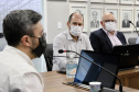 As obras e projetos em desenvolvimento nos portos do Paraná foram apresentados, nesta sexta-feira (10), para representantes da Agência Nacional de Transportes Terrestres (ANTT) e ministérios da Infraestrutura (Minfra) e Economia. A comitiva nacional visitou a sede administrativa da administração dos portos de Paranaguá e Antonina com o Grupo de Trabalho do Plano Estadual Ferroviário (GT Ferrovias).  -  Paranaguá, 10/09/2021  -  Foto: Claudio Neves/Portos do Paraná