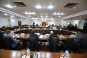 O secretário estadual da Infraestrutura e Logística, Sandro Alex e o  o secretário de Planejamento e Projetos Estruturantes do Paraná, Valdemar Bernardo Jorge participam de Webinar dos Portos do Paraná sobre o Potencial de Movimentacao de Cargas  para o projeto da Nova Ferroeste,  na A Federação das Indústrias do Estado do Paraná (Fiep). 15/09/2021 - Foto: Geraldo Bubniak/AEN
