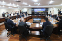 O secretário estadual da Infraestrutura e Logística, Sandro Alex e o  o secretário de Planejamento e Projetos Estruturantes do Paraná, Valdemar Bernardo Jorge participam de Webinar dos Portos do Paraná sobre o Potencial de Movimentacao de Cargas  para o projeto da Nova Ferroeste,  na A Federação das Indústrias do Estado do Paraná (Fiep). 15/09/2021 - Foto: Geraldo Bubniak/AEN