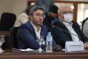 O secretário estadual da Infraestrutura e Logística, Sandro Alex e o  o secretário de Planejamento e Projetos Estruturantes do Paraná, Valdemar Bernardo Jorge participam de Webinar dos Portos do Paraná sobre o Potencial de Movimentacao de Cargas  para o projeto da Nova Ferroeste,  na A Federação das Indústrias do Estado do Paraná (Fiep). 15/09/2021 - Foto: Geraldo Bubniak/AEN
