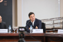 O secretário estadual da Infraestrutura e Logística, Sandro Alex e o  o secretário de Planejamento e Projetos Estruturantes do Paraná, Valdemar Bernardo Jorge participam de Webinar dos Portos do Paraná sobre o Potencial de Movimentacao de Cargas  para o projeto da Nova Ferroeste,  na A Federação das Indústrias do Estado do Paraná (Fiep). 15/09/2021 - Foto: Geraldo Bubniak/AEN
