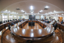 O secretário estadual da Infraestrutura e Logística, Sandro Alex e o  o secretário de Planejamento e Projetos Estruturantes do Paraná, Valdemar Bernardo Jorge participam de Webinar dos Portos do Paraná sobre o Potencial de Movimentacao de Cargas  para o projeto da Nova Ferroeste,  na A Federação das Indústrias do Estado do Paraná (Fiep). 15/09/2021 - Foto: Geraldo Bubniak/AEN