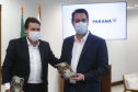 O anúncio da retomada da programação, suspensa desde março do ano passado em razão da pandemia de Covid-19, foi confirmada pelo governador Carlos Massa Ratinho Junior nesta quinta-feira (16), em ato no Palácio Iguaçu, que contou com a presença da diretoria da Aerosul, companhia área paranaense com sede em Rolândia, na Região Norte, uma das parceiras do projeto. Foto:Jonathan Campos/AEN