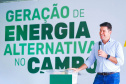 Secretários de Estado participaram, nesta quinta-feira (17), da inauguração da Usina Fotovoltaica Nelson Paludo, em Assis Chateaubriand. O chefe da Casa Civil, Guto Silva, e os secretários de Estado do Desenvolvimento Sustentável e do Turismo, Márcio Nunes, e da Agricultura e do Abastecimento, Norberto Ortigara, destacaram os benefícios de uma usina solar para os agricultores e também ao meio ambiente.  -  Assis Chateaubriand, 17/09/2021  -  Foto: SEDEST