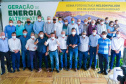 Secretários de Estado participaram, nesta quinta-feira (17), da inauguração da Usina Fotovoltaica Nelson Paludo, em Assis Chateaubriand. O chefe da Casa Civil, Guto Silva, e os secretários de Estado do Desenvolvimento Sustentável e do Turismo, Márcio Nunes, e da Agricultura e do Abastecimento, Norberto Ortigara, destacaram os benefícios de uma usina solar para os agricultores e também ao meio ambiente.  -  Assis Chateaubriand, 17/09/2021  -  Foto: SEDEST
