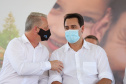 O governador Carlos Massa Ratinho Junior entrega nesta sexta-feira (24), para Inácio Martins, no Centro-Sul do Estado, 202 títulos de regularização fundiária para moradores do bairro São Roque. E tambem libera R$ 2 milhões para pavimentação de vias. 24/09/2021 - Foto: Geraldo Bubniak/AEN
