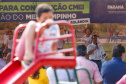 O governador Carlos Massa Ratinho Junior participou nesta quinta-feira (30), em Rolândia, na Região Norte, da inauguração de duas unidades do Meu Campinho, um dos principais programas de esporte e lazer do Governo do Estado. Ele anunciou  também a liberação de R$ 1.799.678,06 para a retomada da construção de um novo Centro Municipal de Educação Infantil (CMEI). 
Foto: Jonathan Campos/AEN