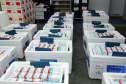 As 344.210 doses da vacina contra a Covid-19 referentes à 56ª pauta de distribuição do Ministério da Saúde chegaram ao Paraná nesta terça-feira (5). Foto: Américo Antonio/SESA