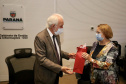 As novas oportunidades de parceria entre o Paraná e o Canadá foram o foco da visita de uma comitiva do Consulado Geral do Canadá a Curitiba nesta quarta-feira (6). O vice-governador Darci Piana recebeu, no Palácio Iguaçu, a cônsul-geral do Canadá em São Paulo, Heather Cameron. Foto: Camila Tonett/Vice-governadoria