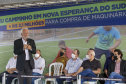 Lazer, geração de emprego e manutenção da limpeza e infraestrutura urbana. As ações fazem parte do pacote de anúncios confirmado nesta quinta-feira (07) pelo governador em exercício Darci Piana em visita à Nova Esperança do Sudoeste. - Nova esperança do Sudoeste, 07/10/2021  -  Foto: Gilson Abreu/AEN